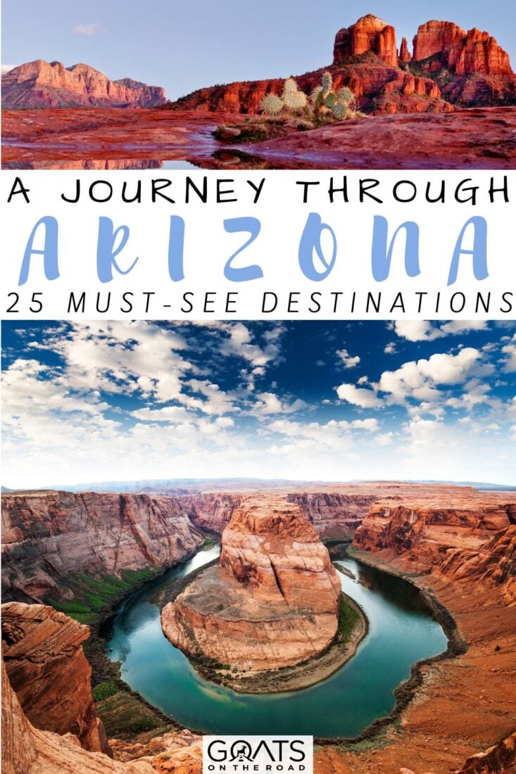 Embark on a captivating journey through Arizona's vibrant landscapes and discover the 25 must-see destinations that will leave you spellbound! From towering canyons to serene deserts, each stop on this unforgettable road trip promises breathtaking beauty and thrilling adventures! Buckle up and let the wanderlust guide your way! Let the Arizona adventure begin and create memories that will last a lifetime! | #ArizonaAdventure #JourneyThroughArizona #MustSeeDestinations