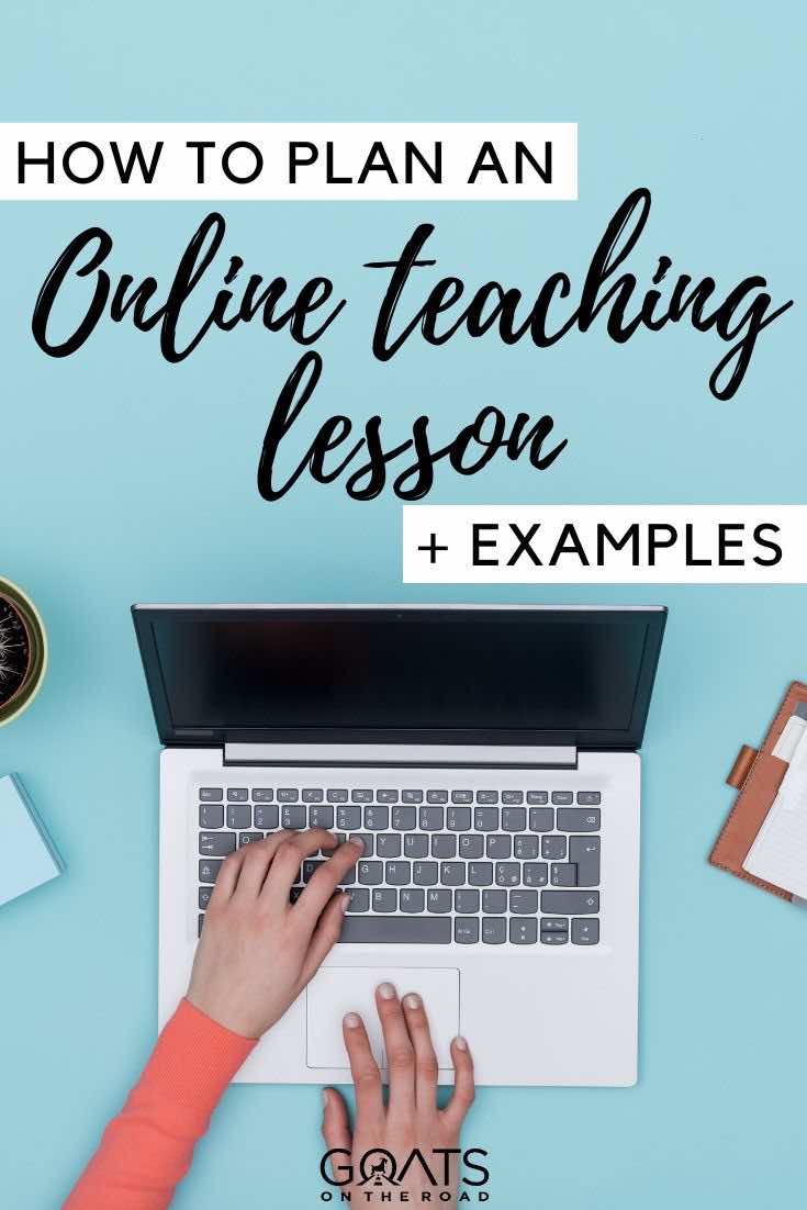 laptop with text overlay your guide to an online teaching lesson