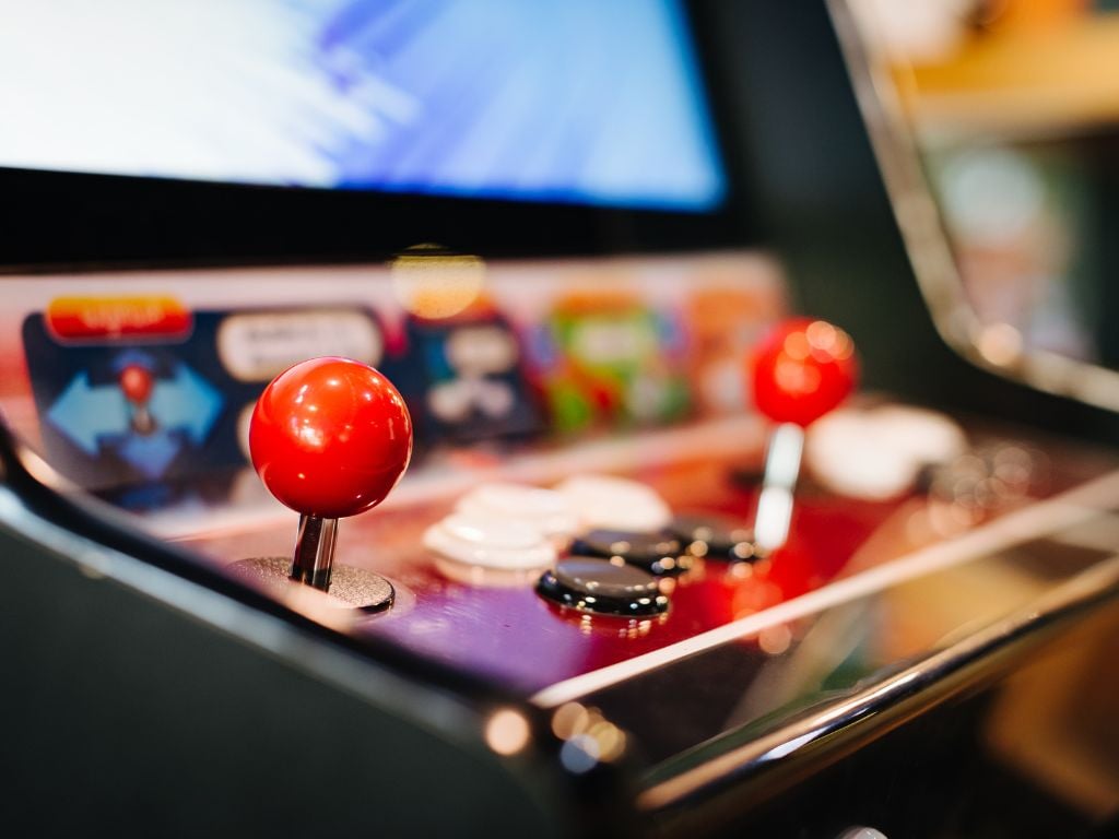 an arcade game at a bar
