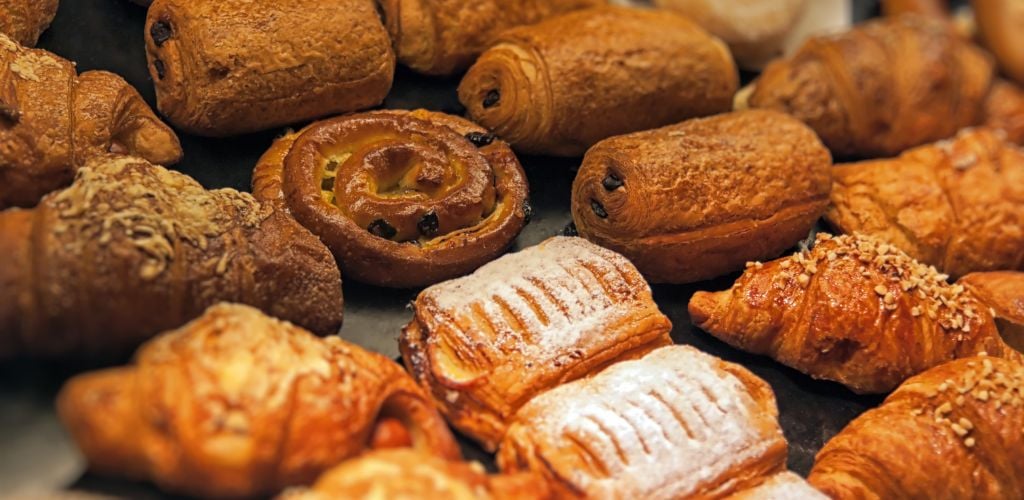 Variety of bread in display