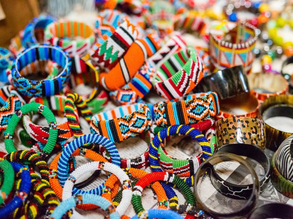 bracelets with colourful beads in kenya