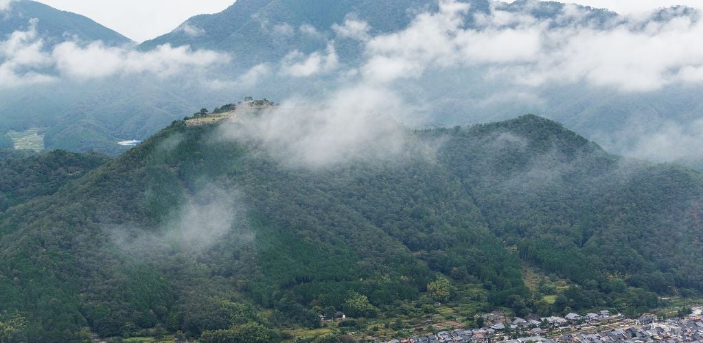 Japanese Takeda Castle and Cloud