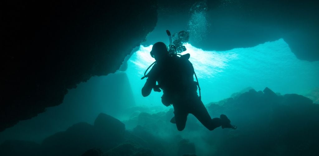Diving in Cave at Devil's Den is a highly recommended Tampa Day Trip 