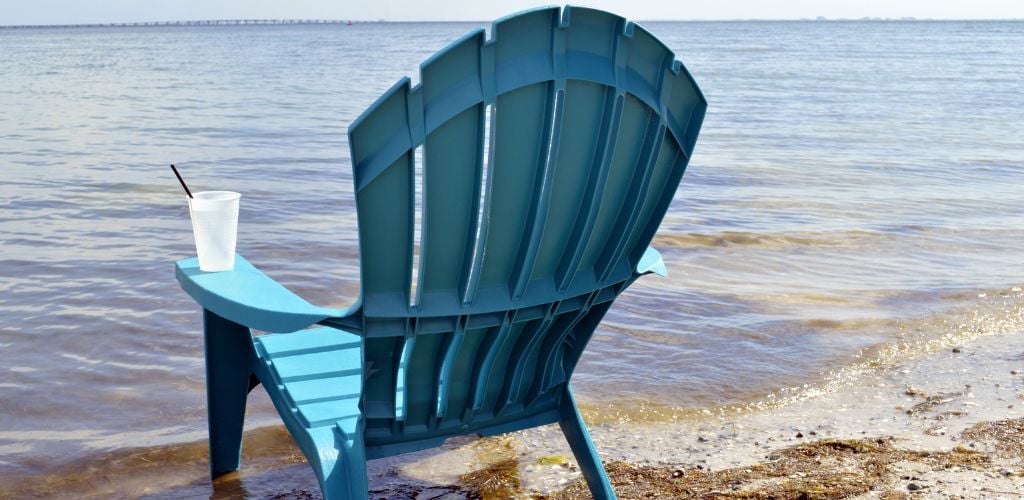 A Chair on Ben T Davis Beach in Tampa Florida