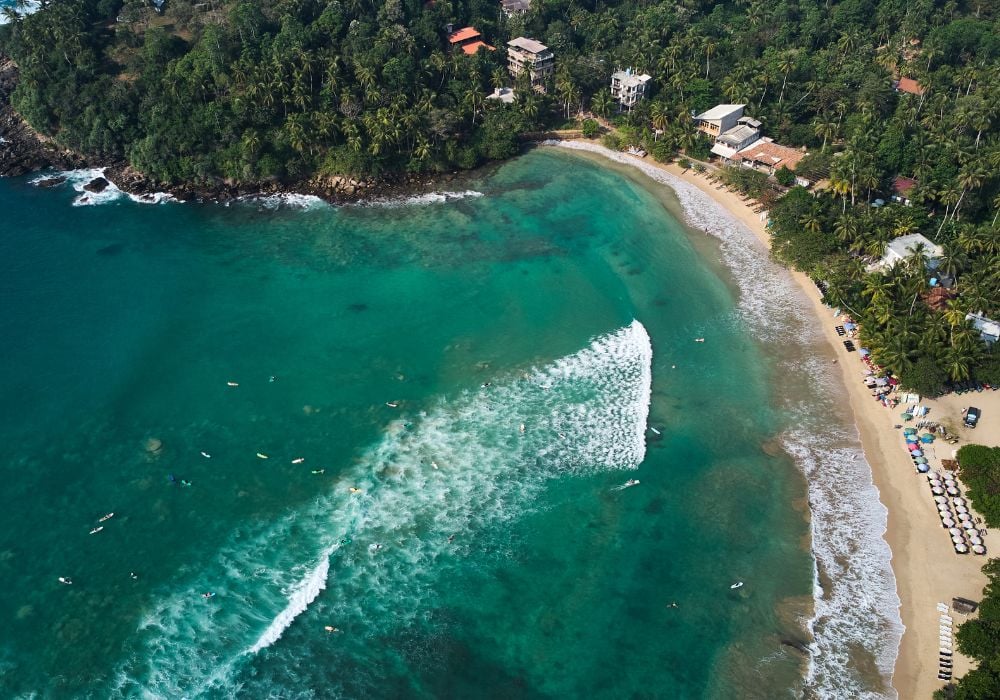 Hiriketiya bay in sri lanka