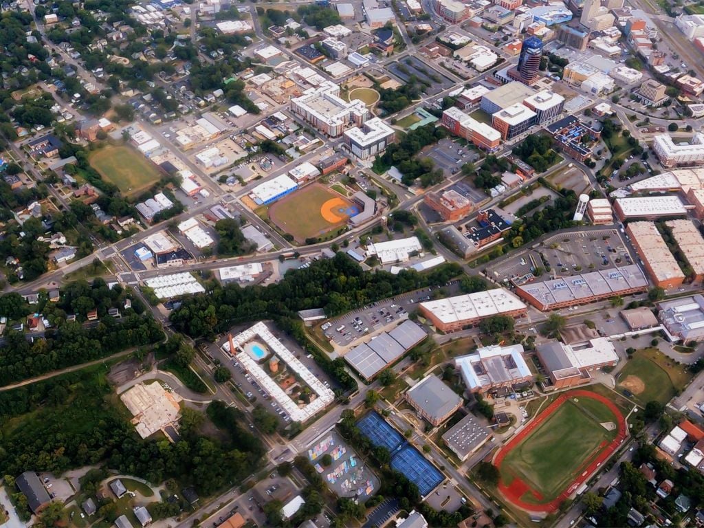aerial view of durham athletic park