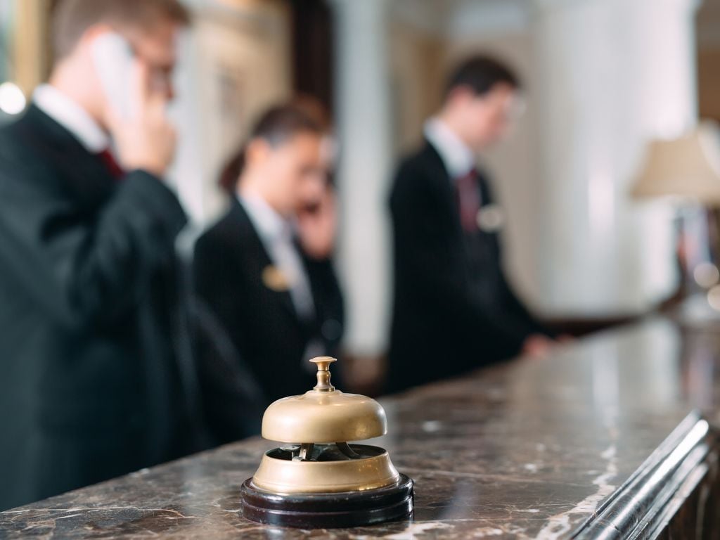 a reception bell at a hotel