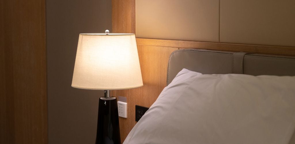 A lamp and pillow 