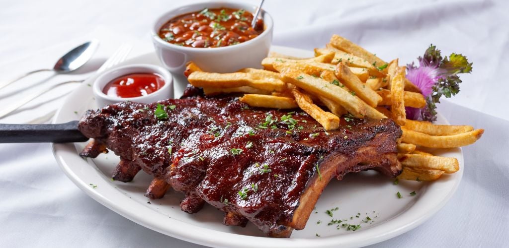 Delicious Pork BBQ Ribs on a plate