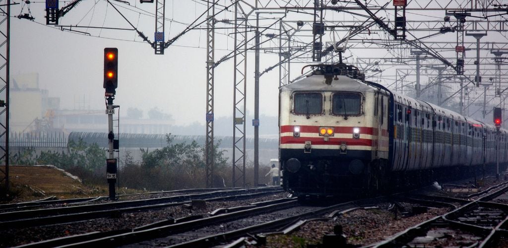 A train on the railway