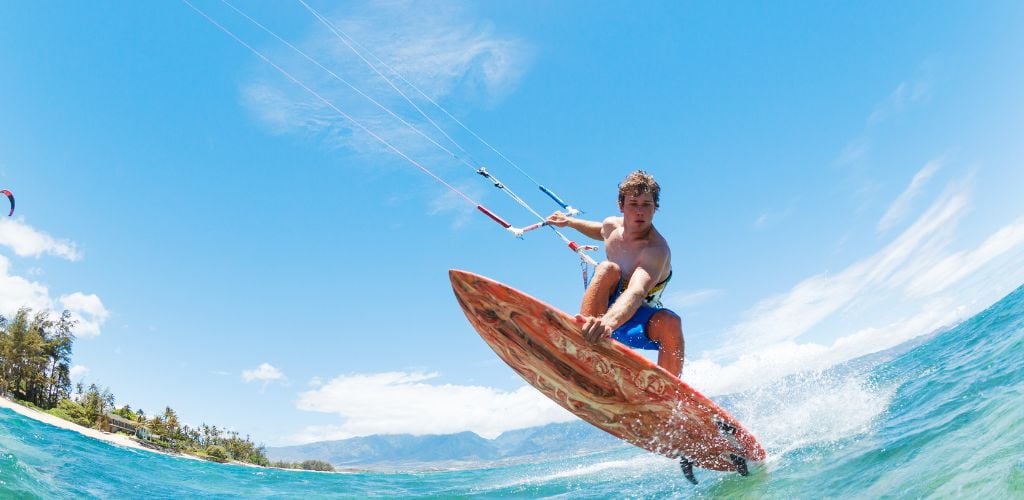 An enjoyable Kite Surfing
