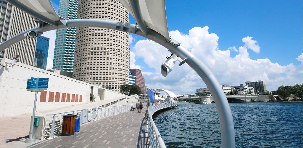 A riverwalk in Tampa