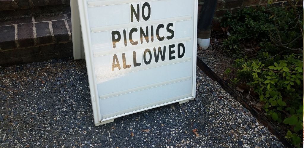 No Picnic Allowed Signage 