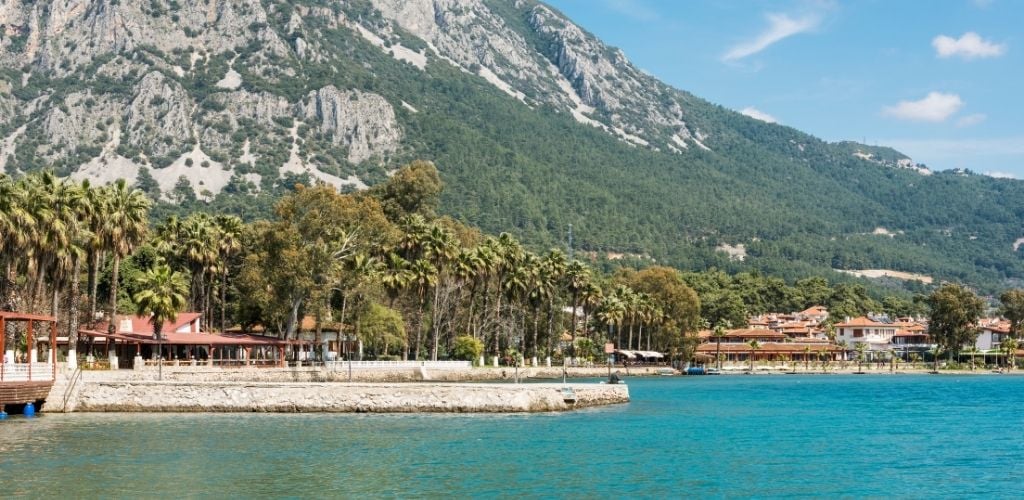 Akyaka, surrounded of sea water,mountains and trees. 