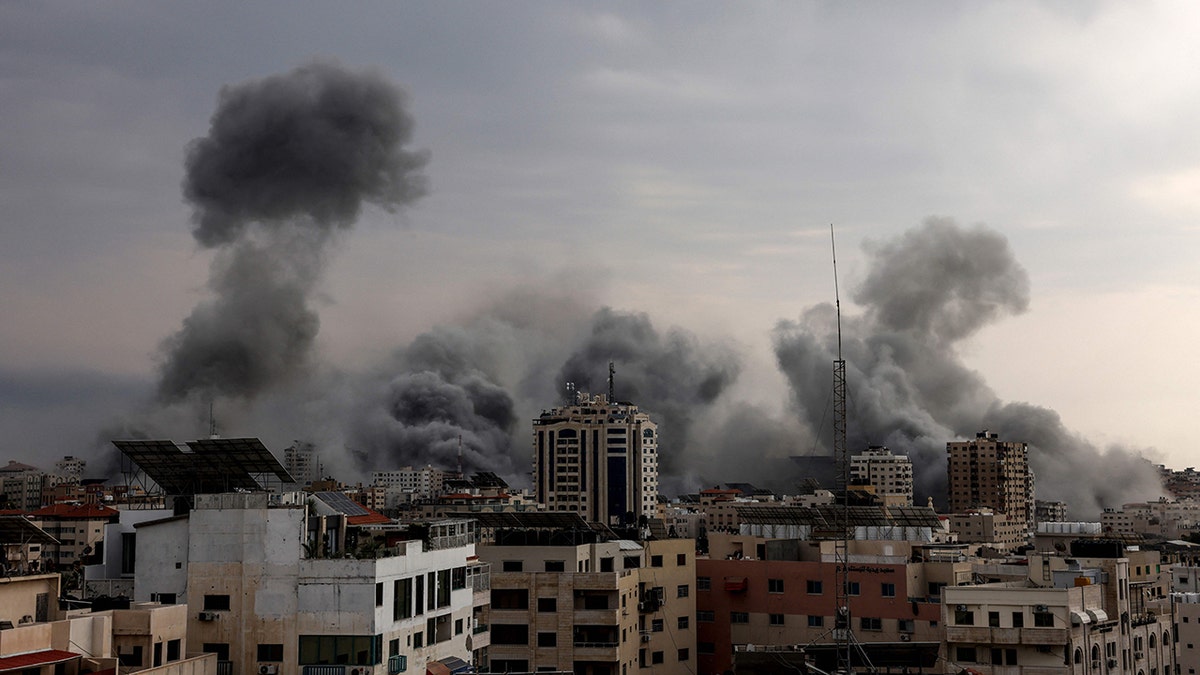 Smoke over a city