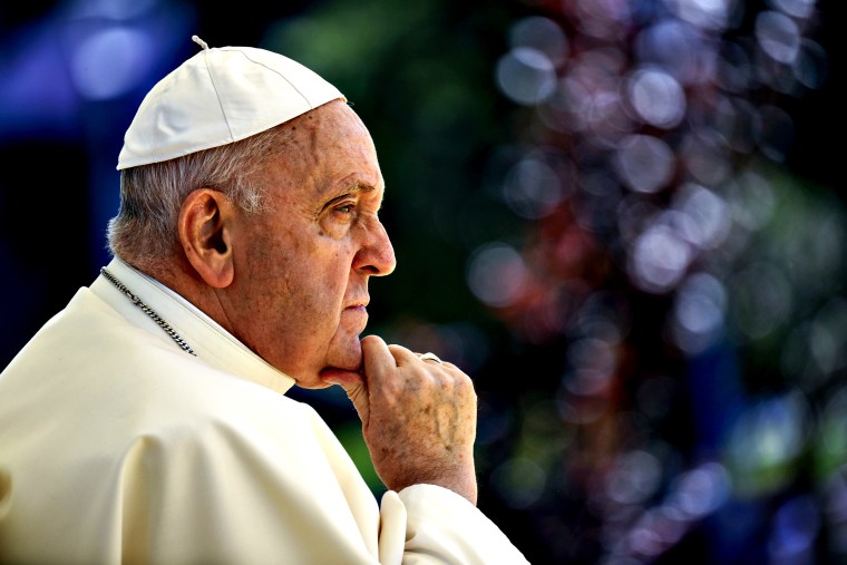 Pope Francis in Lisbon, Portugal, on Aug. 3, 2023.