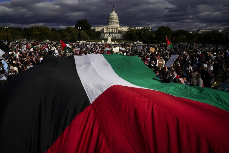 A pro-Palestinian march in Washington calling for a ceasefire in Gaza.