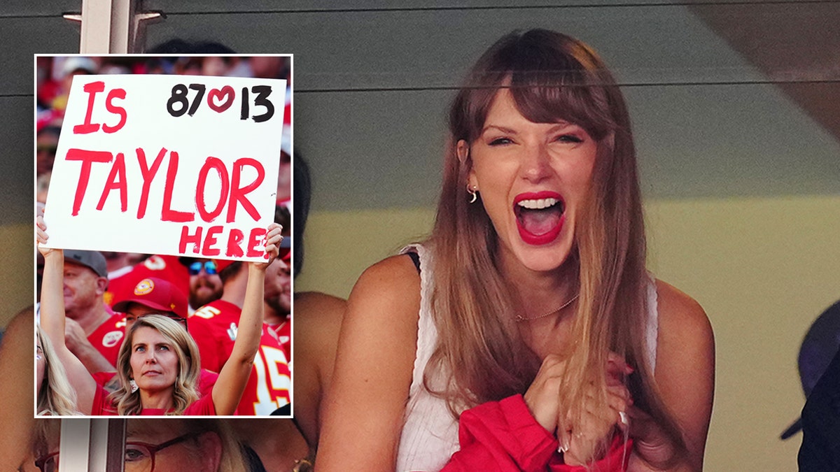 Taylor Swift cheers on Travis Kelce from private suite at Kansas City Chiefs game