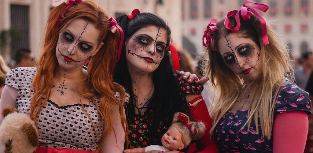 Photo of three women Wearing Halloween Costume