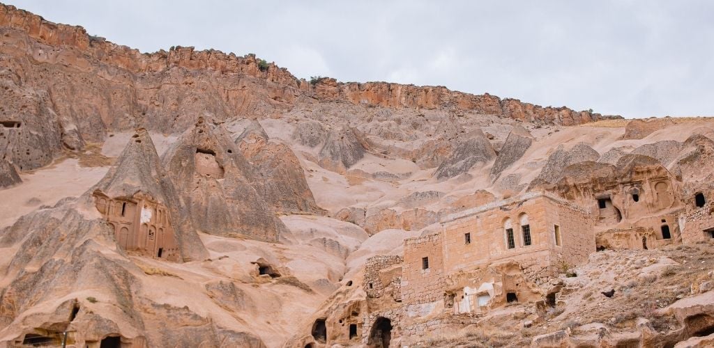Cave formations. Selime Monastery in Cappadocia, Turkey.