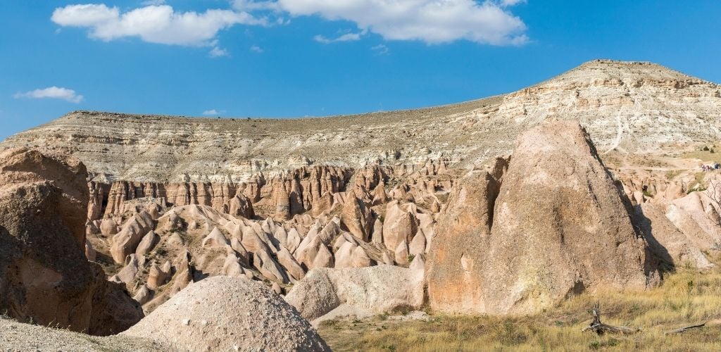 A mountain rock formation. 