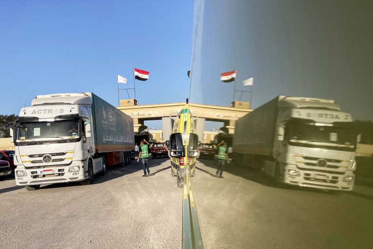 Image: Aid Convoys In Egypt Attempt To Reach Gaza As Border Traffic Remains Restricted