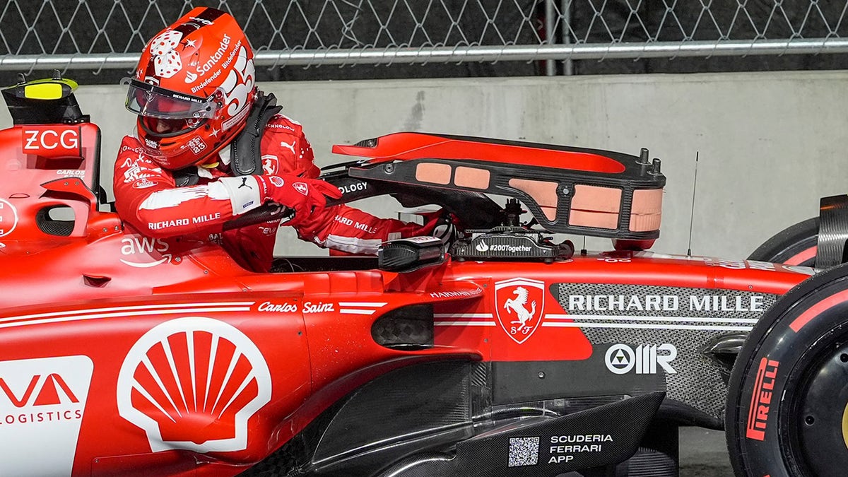 Carlos Sainz in his vehicle