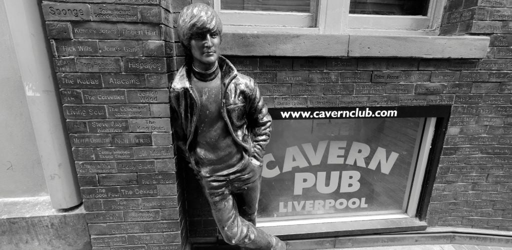 John Lennon statue outside the Cavern Club on Mathew Street. 