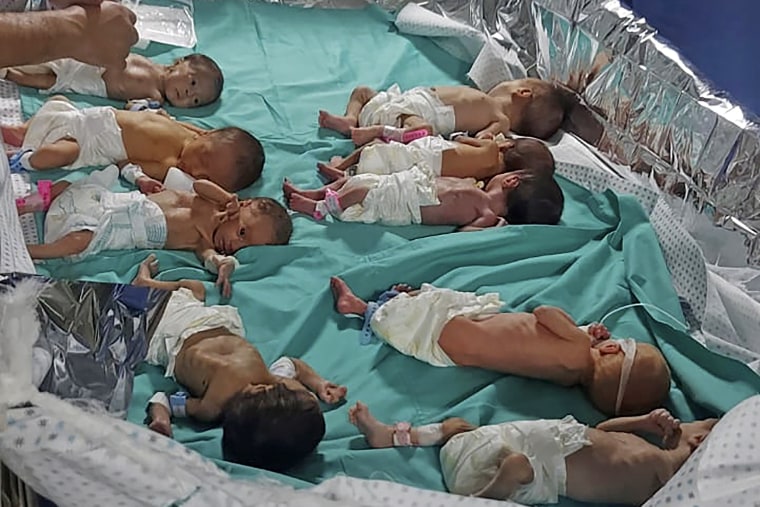 Premature babies in Al-Shifa hospital in Gaza City on Nov. 12, 2023.