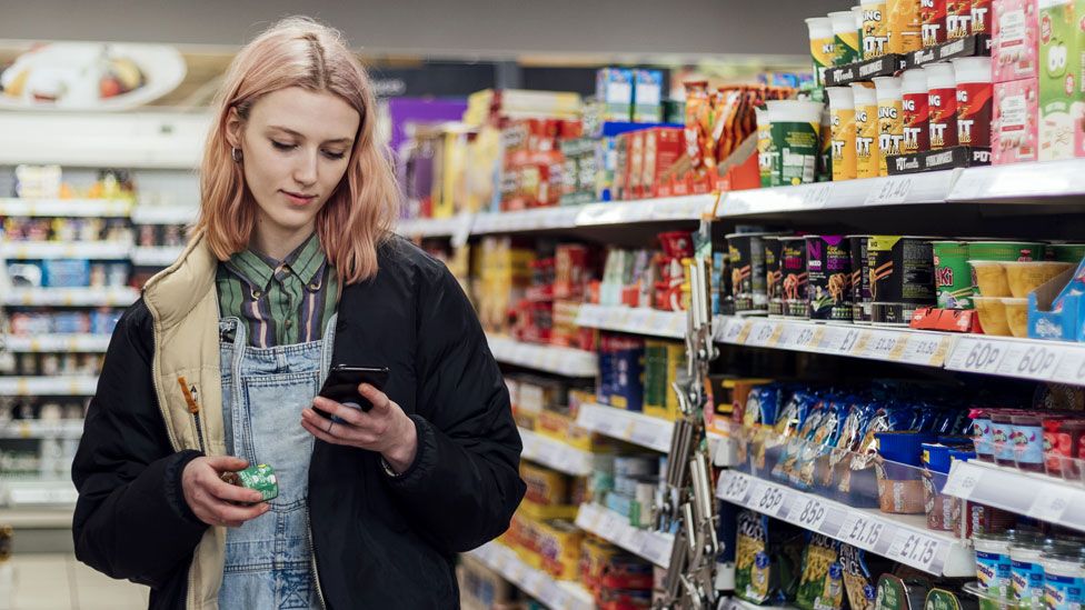 A woman in a supermarket