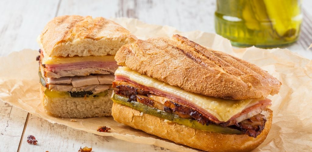 Cubanito. Traditional Cuban sandwich with ham, pork, and cheese. 