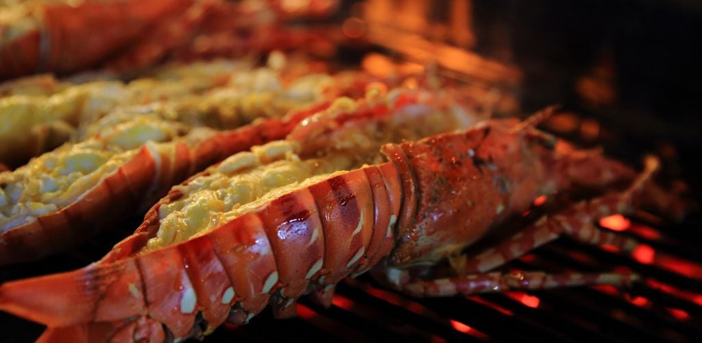 Barbeque grilled lobster.