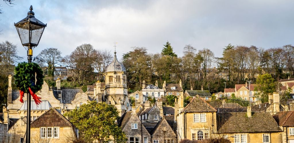 The calm historic town Bradford on Avon. 