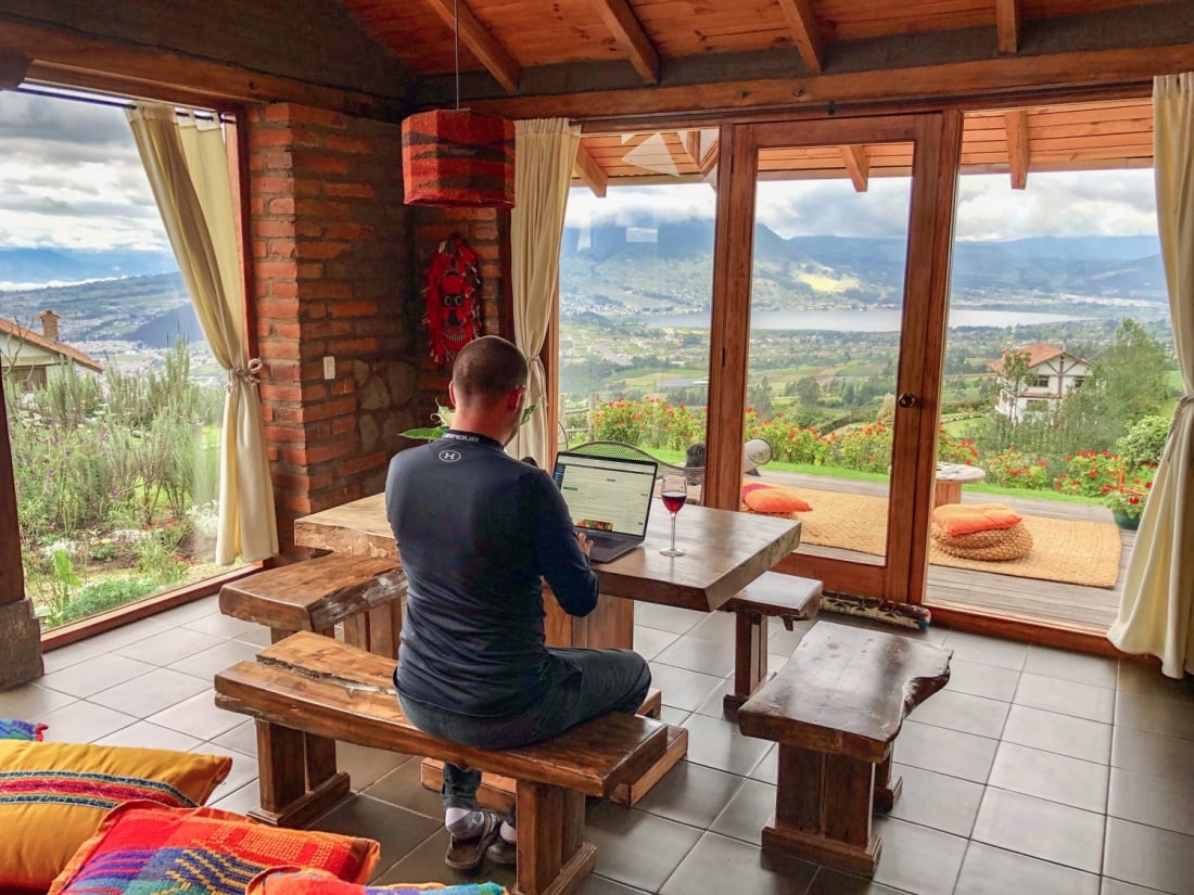 Nick Working Blogging Otavalo-8