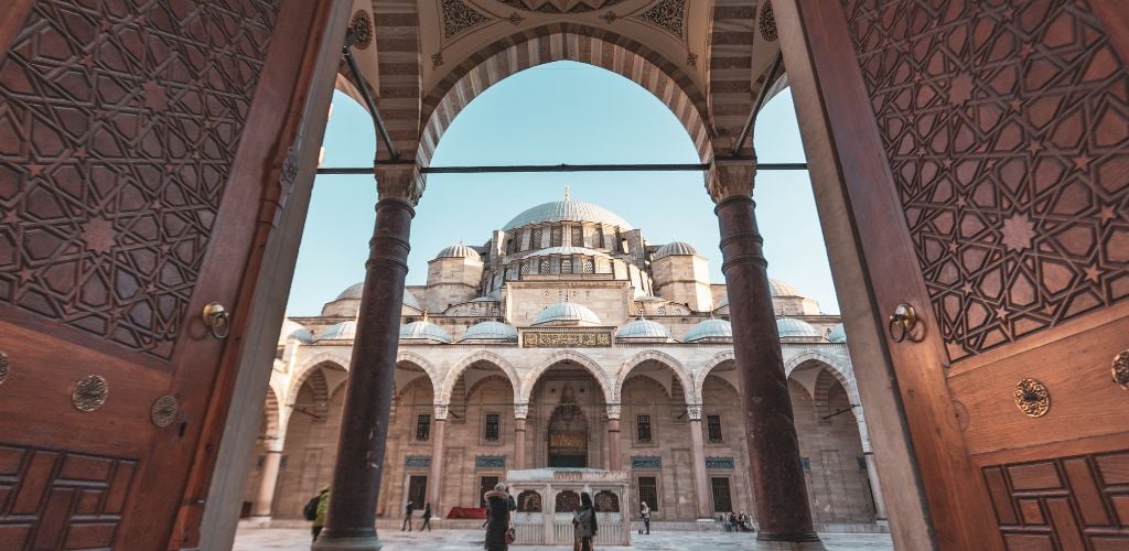 People Walking Near the Mosque