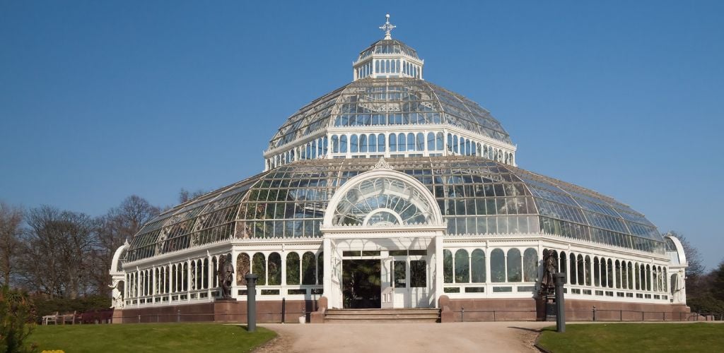 "The Palm House in Sefton Park, Liverpool, a Victorian building of great splendour."