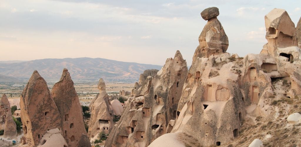 Since ancient times, thousands of pigeon houses have been carved into the soft tufa. They were carved wherever space allowed including abandoned caves and the walls of collapsed churches. 