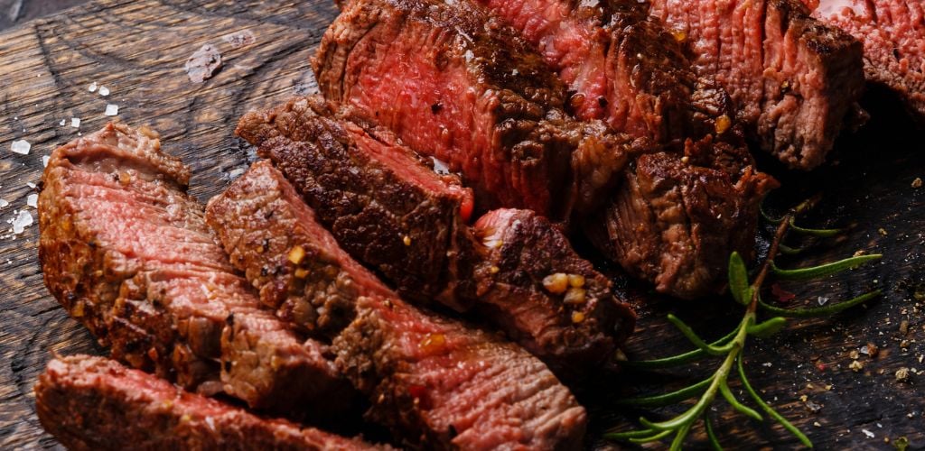 Sliced steak roastbeef and rosemary 