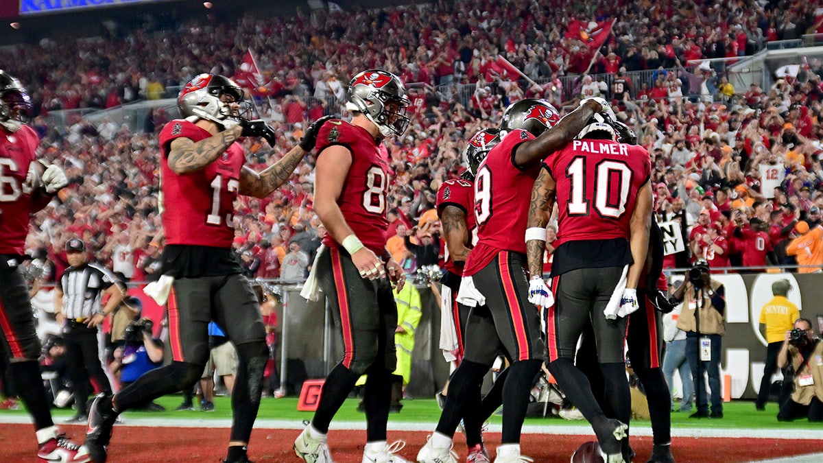 Trey Palmer celebrates touchdown