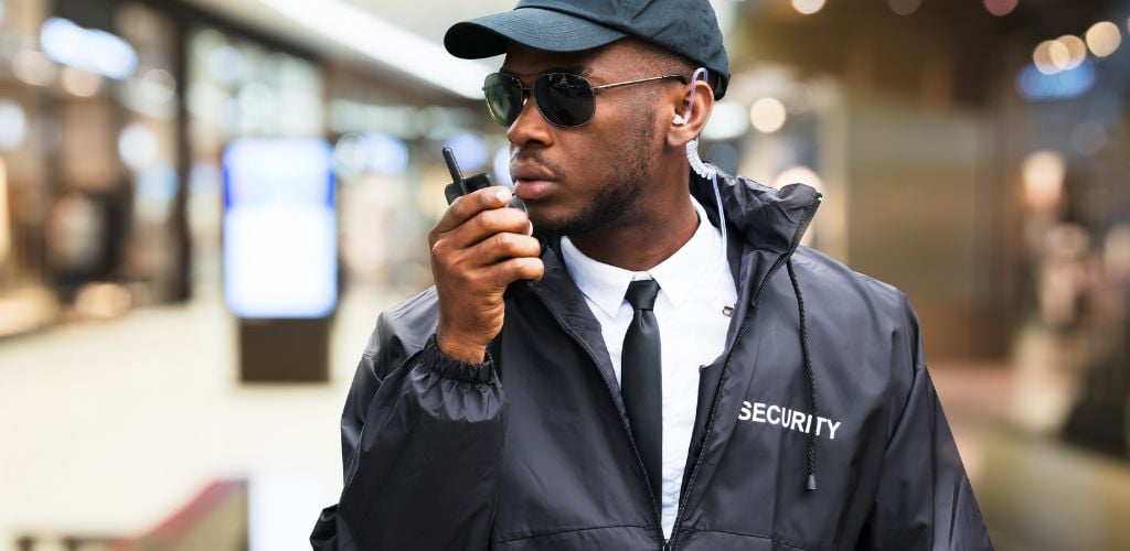 Security Guard Using Walkie-Talkie