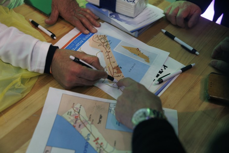 A map outlining organizers' views of what a resettlement of Gaza might look like at the conference in Jerusalem on Sunday.