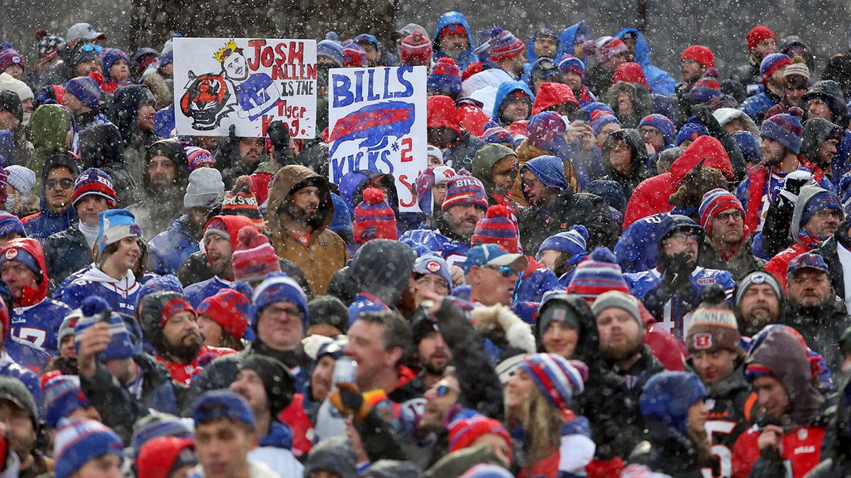 Bills fans attend a game in the snow