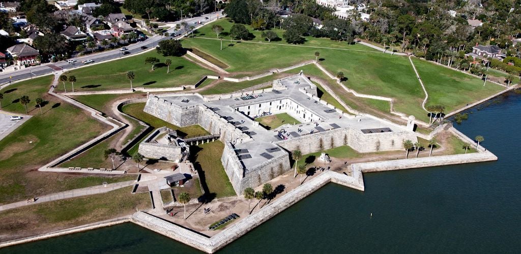 Aerial of Castillo De San Marcos St Augustine Florida