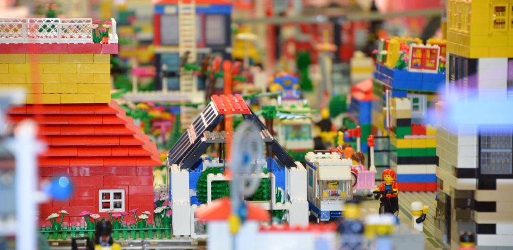 A Lego replica of a city. 