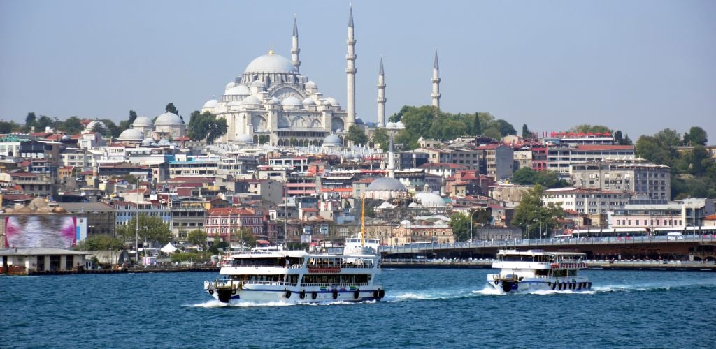 View and sight of Bosphorus and from Bosphorus cruise at the day, Istanbul, Turkey