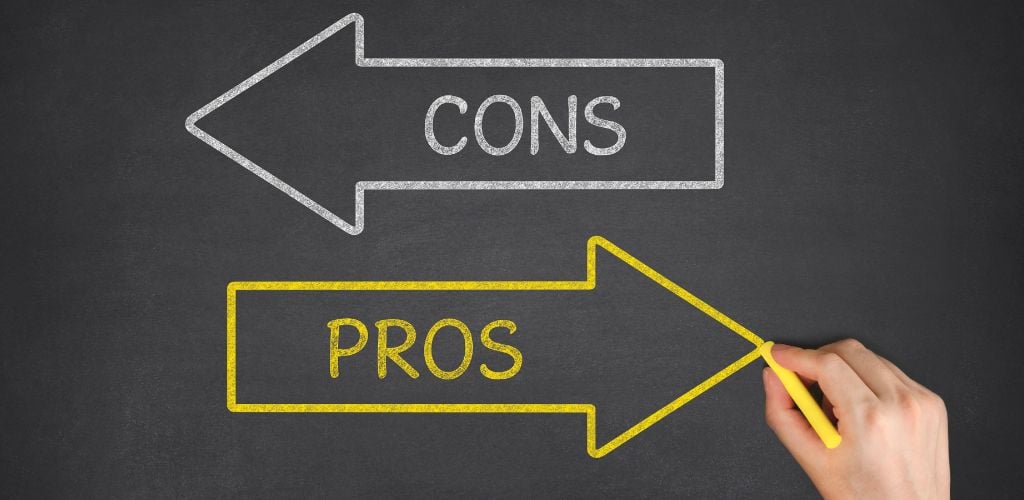 Pros Cons Arrows Blackboard