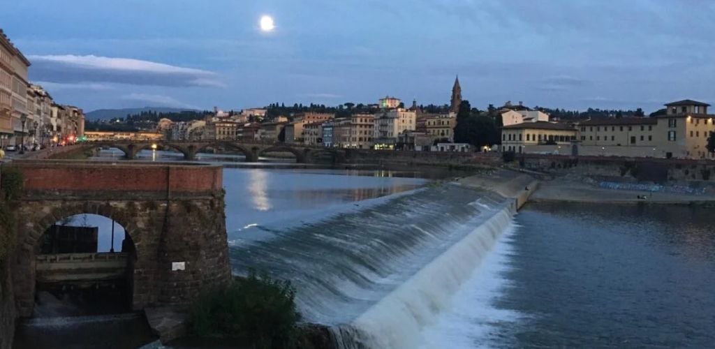 A river running through the heart of the city. 