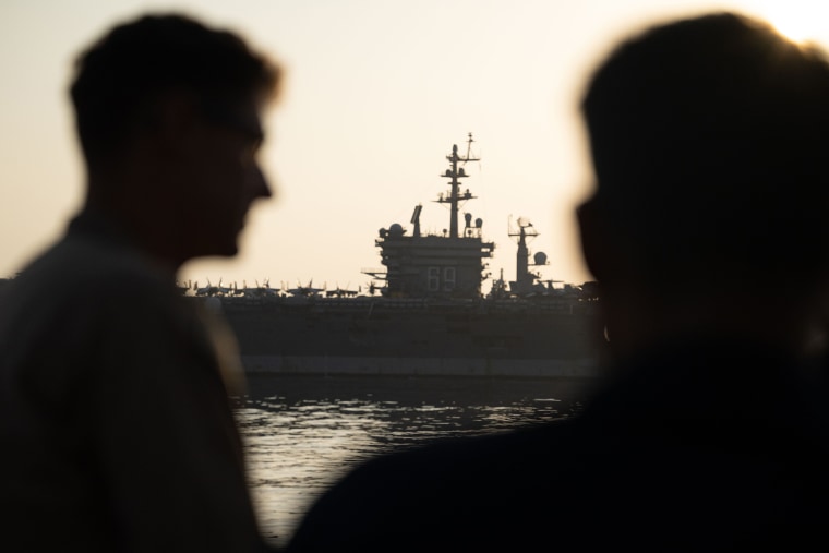 USS Mason Conducts a Vertical Replenishment with USS Dwight D. Eisenhower in support of Operation Prosperity Guardian