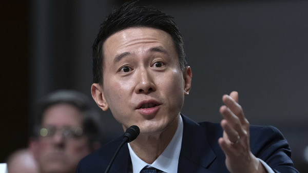 TikTok CEO Shou Zi Chew testifies before a Senate committee in Washington on Wednesday.