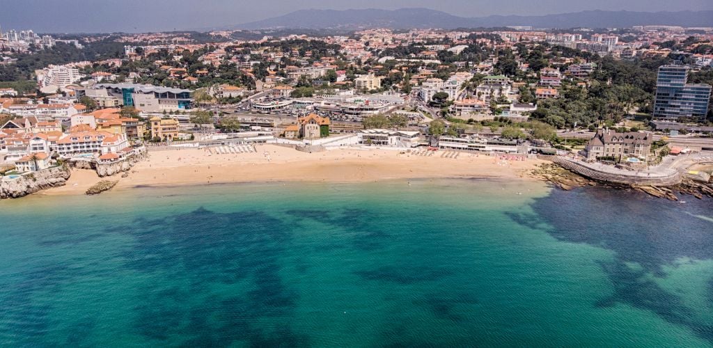 lisbon beach aerial view 